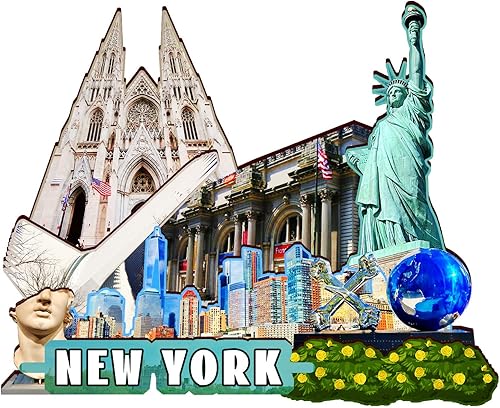 Imán de madera para nevera de Estados Unidos, Nueva York, imanes 3D, recuerdos coleccionables de viaje, decoraciones hechas a mano, 2