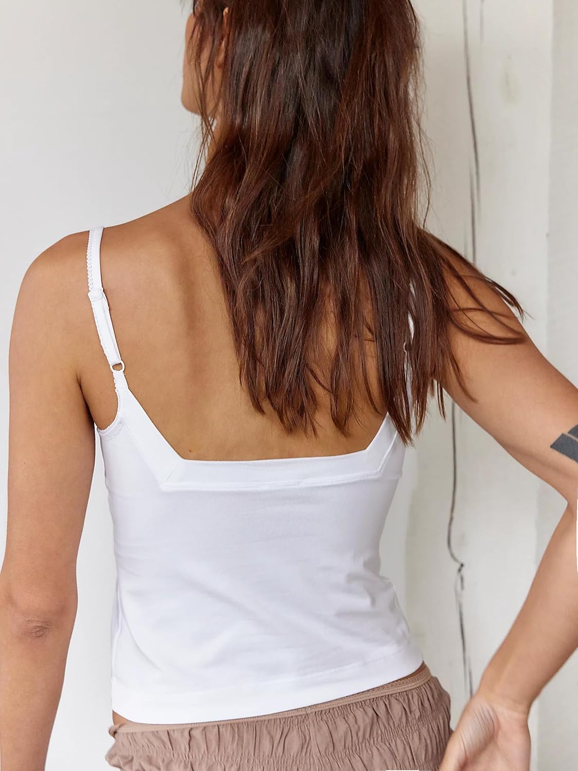 Danysu Women Padded Spring Tank Top Rose Square Neck Crop Tank Fitted Basic Cami Tops - Image 3