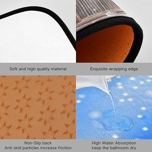 Miniatura 6 de Juego de 2 tapetes de cocina para piso, diseño de gatos de Navidad, con estampado de automóvil, antideslizantes, acolchados, absorbentes de agua,