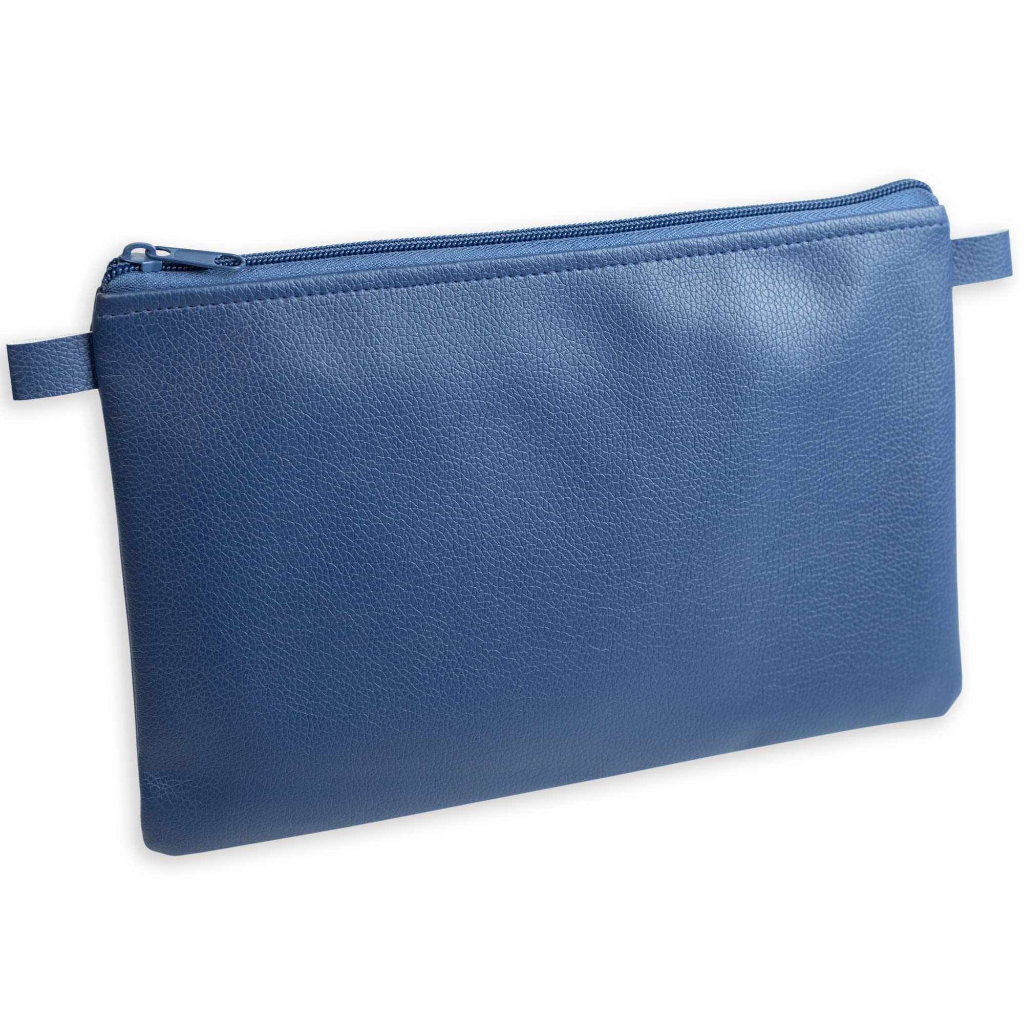 effektivo Bank bag with zip, faux leather, blue, 27 x 17 cm, suitable for documents up to DIN A5