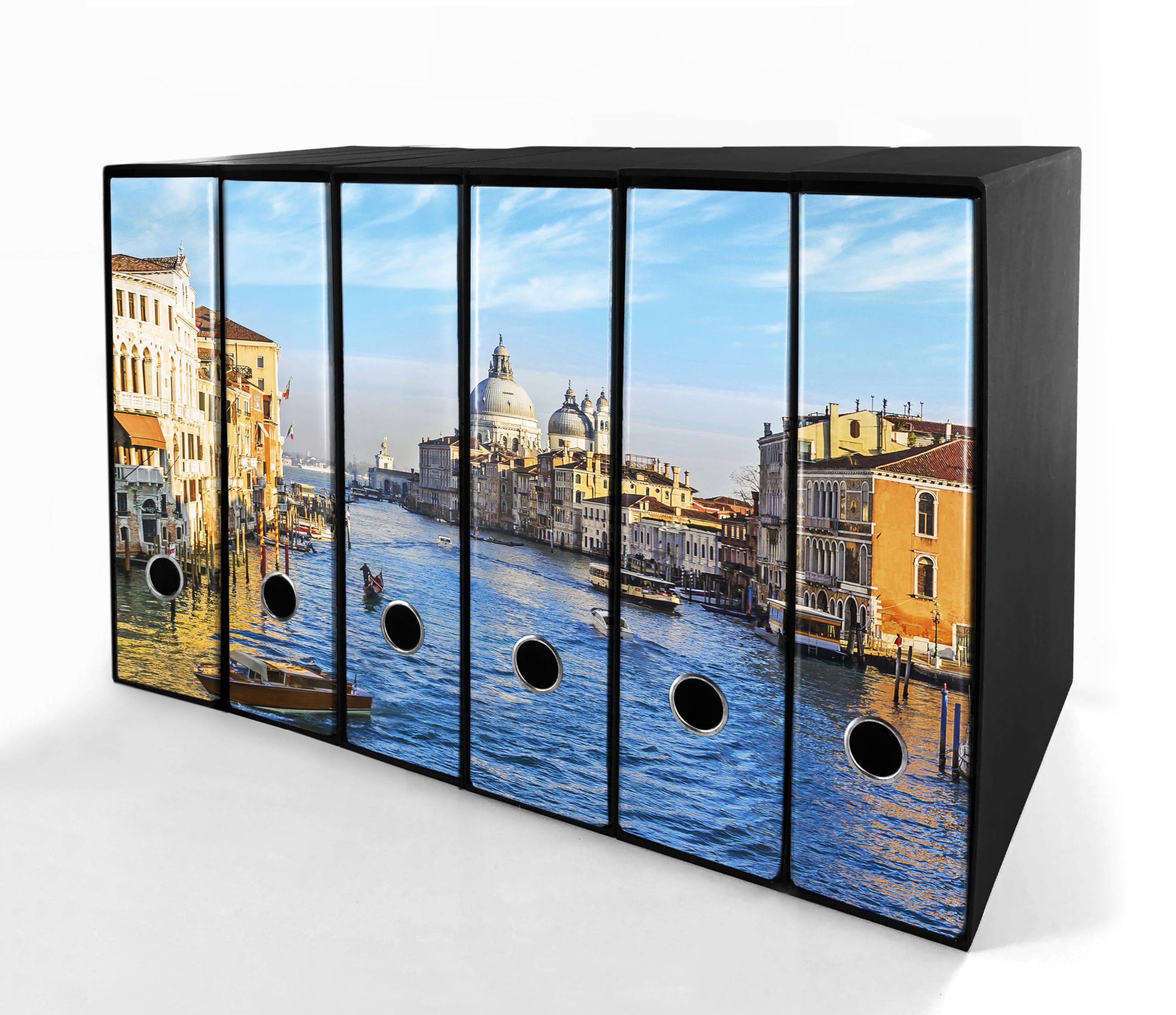 Set da 6 raccoglitori ad anelli VENEZIA, CANAL GRANDE - Faldoni SHAREPRINTING (H34 con 4 anelli)