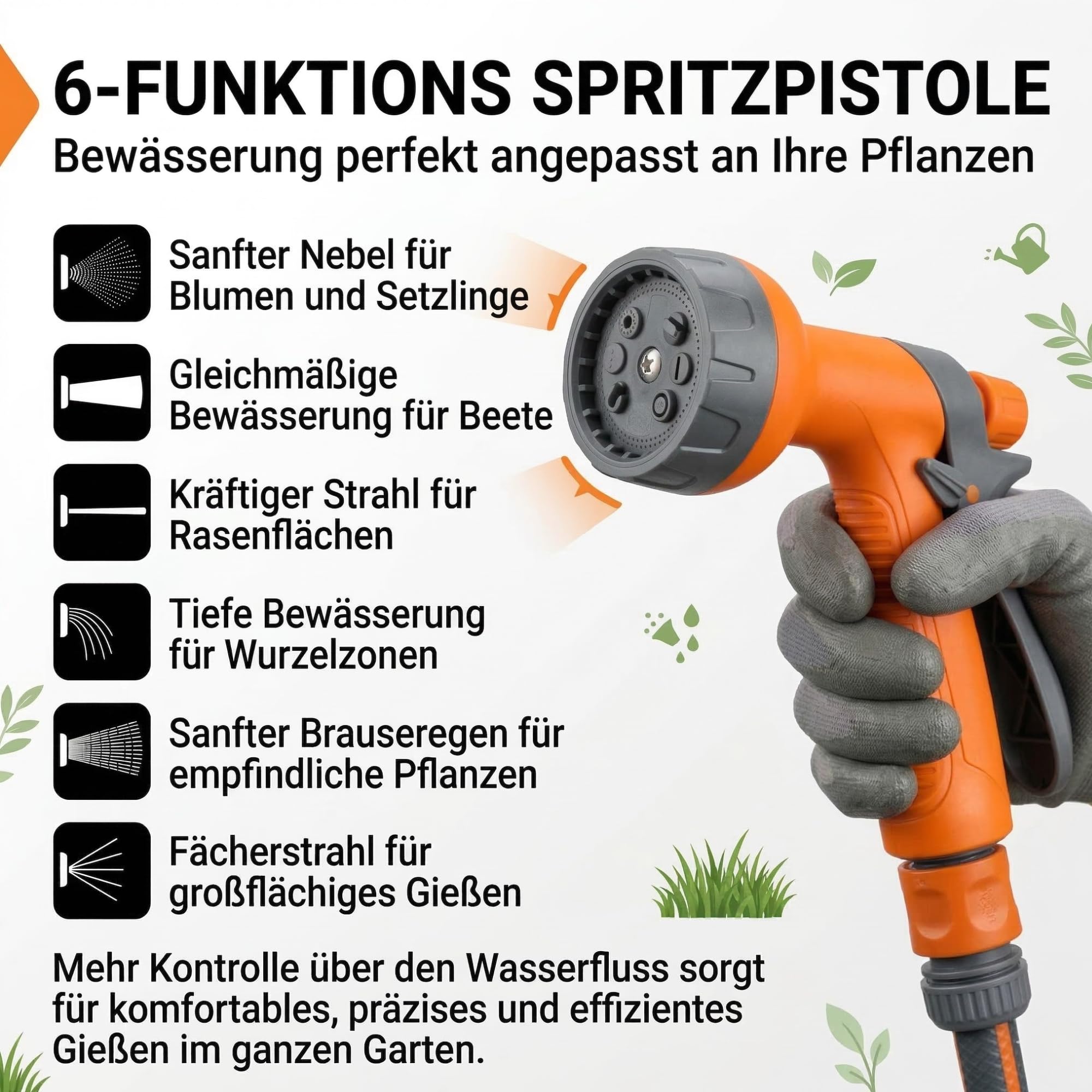 NEO TOOLS Mobiles Gartenbewässerungssystem Komplettset mit Schlauchwagen | 30 m Gartenschlauch 1/2 Zoll, 6-Funktionen-Gartenbrause, Für Rasen und Garten, PVC, UV-Beständig