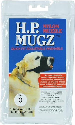 Hamilton Pet & Equine Hamilton H.P. Mugz - Bozal ajustable de nailon suave de ajuste rápido, 4 a 4-1/2 pulgadas, color negro