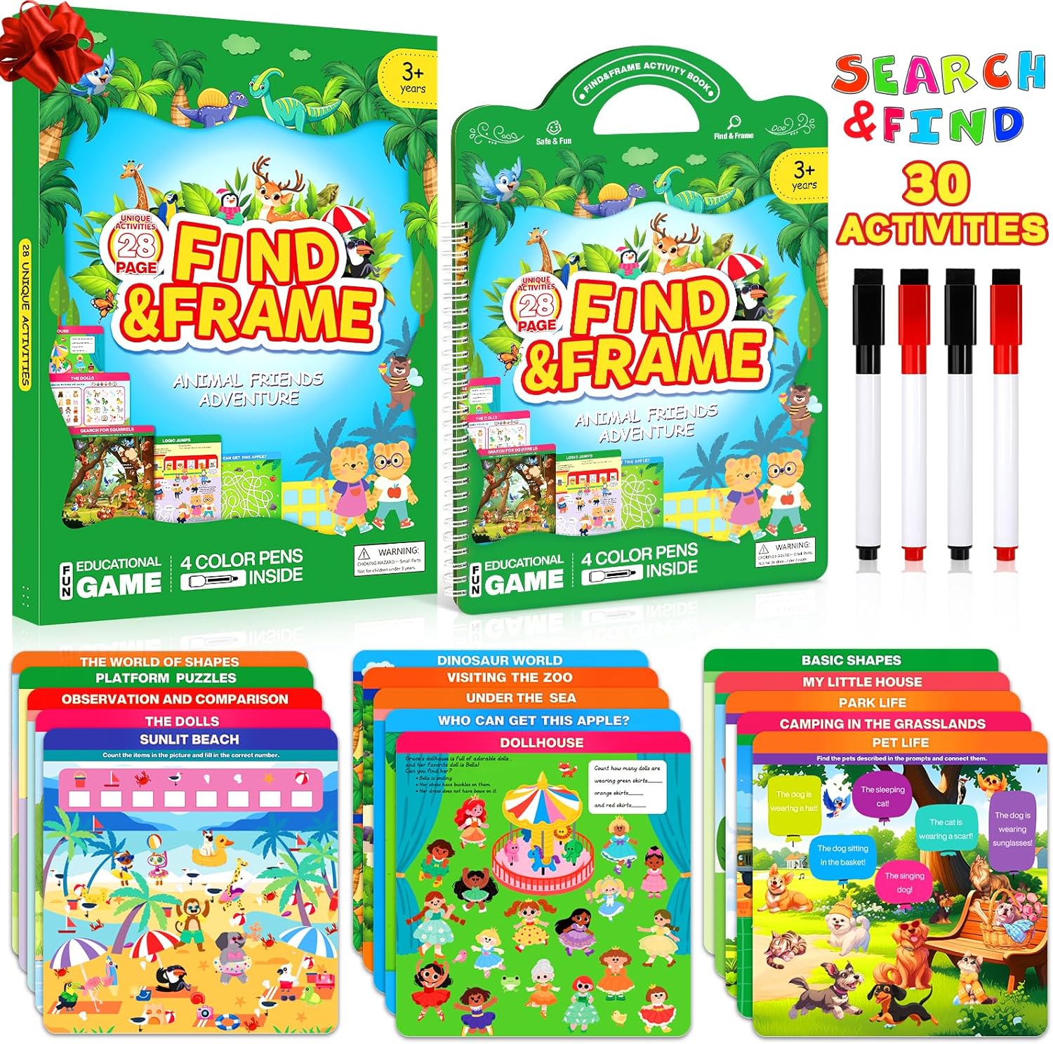 Search and Find Activity Books for Kids Ages 3-5, Toddler Toys Travel Games, Kids Busy Book for Car Airplane Road Trip Essentials, Perfect Easter Christmas Birthday Gift, Preschool Learning Activities