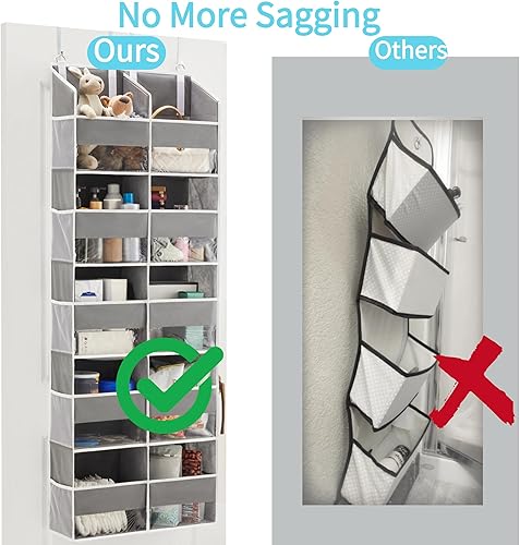 Miniatura 3 de Organizador de 10 compartimentos para colocar sobre la puerta, 10 bolsillos laterales de malla, organizador de almacenamiento colgante de gran