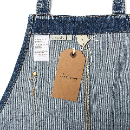 Miniatura 9 de Jeanerlor Delantal de trabajo para mujer y hombre ajustable S-XXL (azul oscuro), Azul mezclilla
