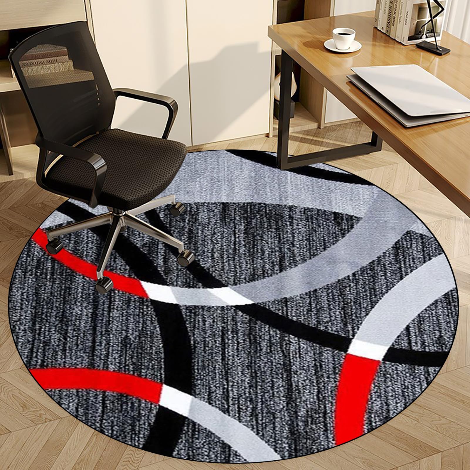 Office Chair Mat for Carpet Floor, Home Multi-Purpose Low-Pile Chair Carpet Hard Floor Protector Mat, Round Desk Chair Mat, Non-slip Gaming Chair Mat, 180 cm Floor Protectors for Rolling Chairs