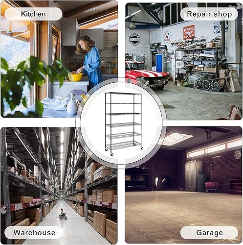 Miniatura 15 de Estantería de metal de 4 niveles de alambre de 36 pulgadas de ancho x 14 pulgadas de profundidad x 54 pulgadas de alto, estantes de almacenamiento