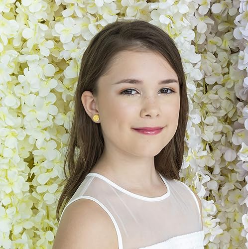 Miniatura 8 de Summerfield Collection Shiny Silver-tone Iridescent Glitter Resin Stud Earrings 10mm (Yellow)