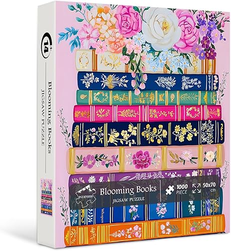 PICKFORU - Rompecabezas de 1000 piezas con diseño de flores silvestres para adultos, diseño floral de primavera imposible para amantes de los libros