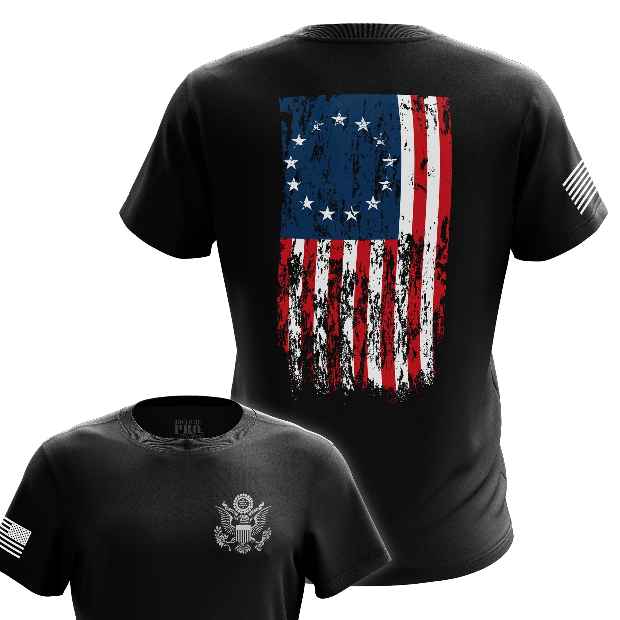 Patriotic American Flag Heavyweight Cotton Tee