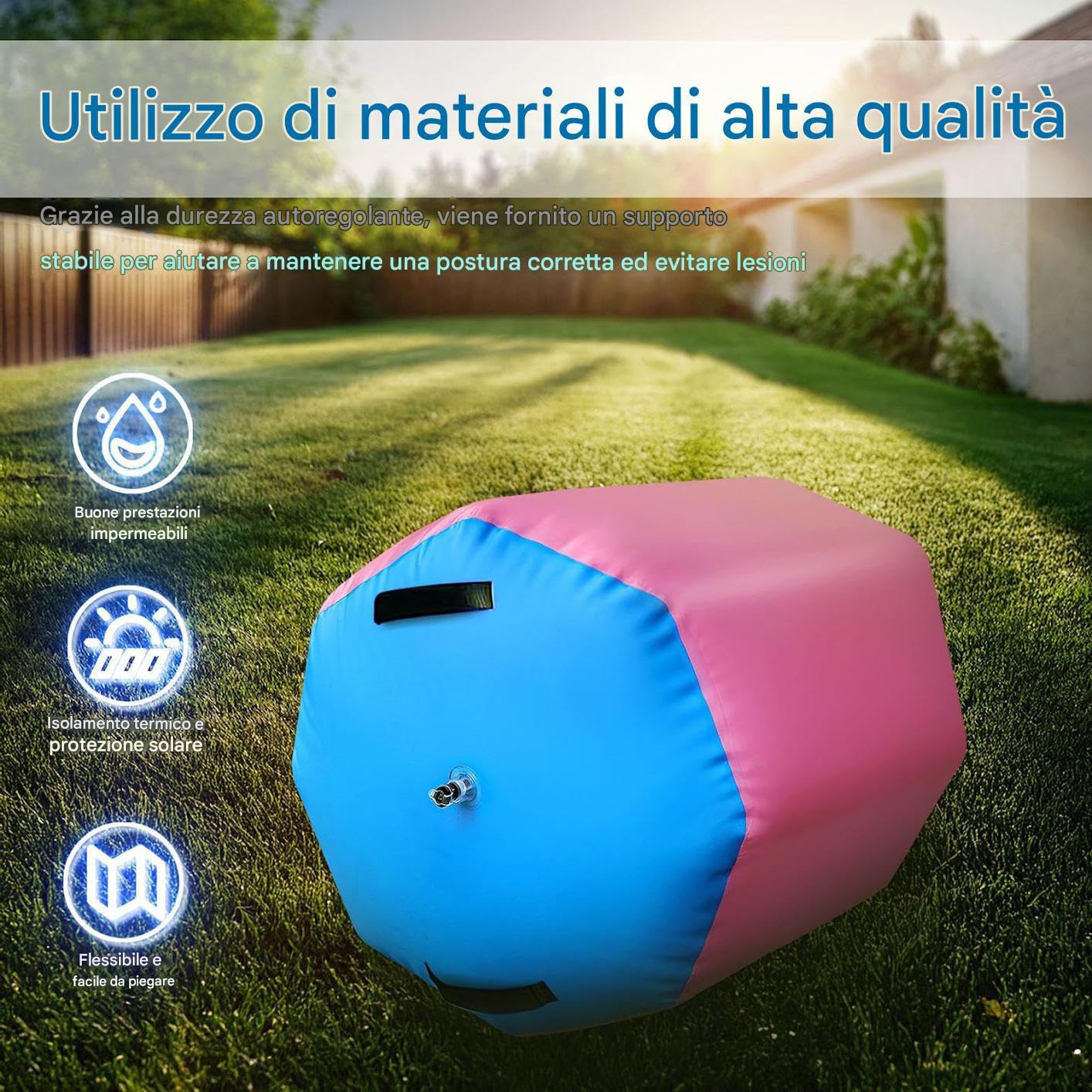 Barril De Aire Para Gimnasia - Entrenador De Equilibrio Suave, Equipo De Ejercicio De Acrobacia, Auxiliar Inflable Para Entrenamiento Con Superficies Resistentes | Ejercicio De Fitness V