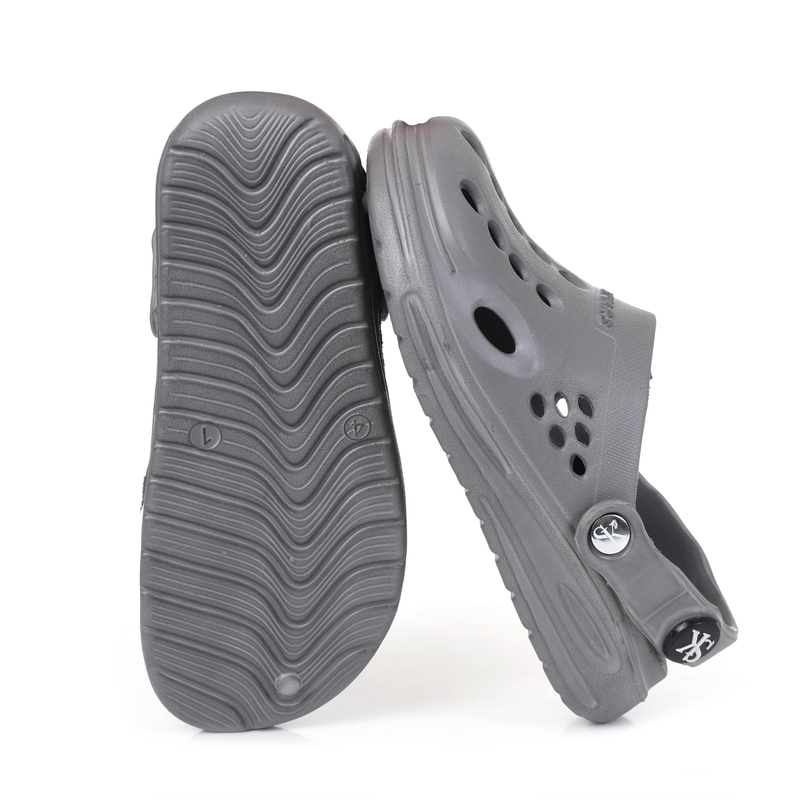 SKEMMARS Kids' EVA Clogs | Lightweight Breathable Slip-On Clog Sandals with Textured Footbed & Adjustable Back Strap (Navy Blue, UK Footwear Size System, Big Kid, Numeric, Medium, 3) 3