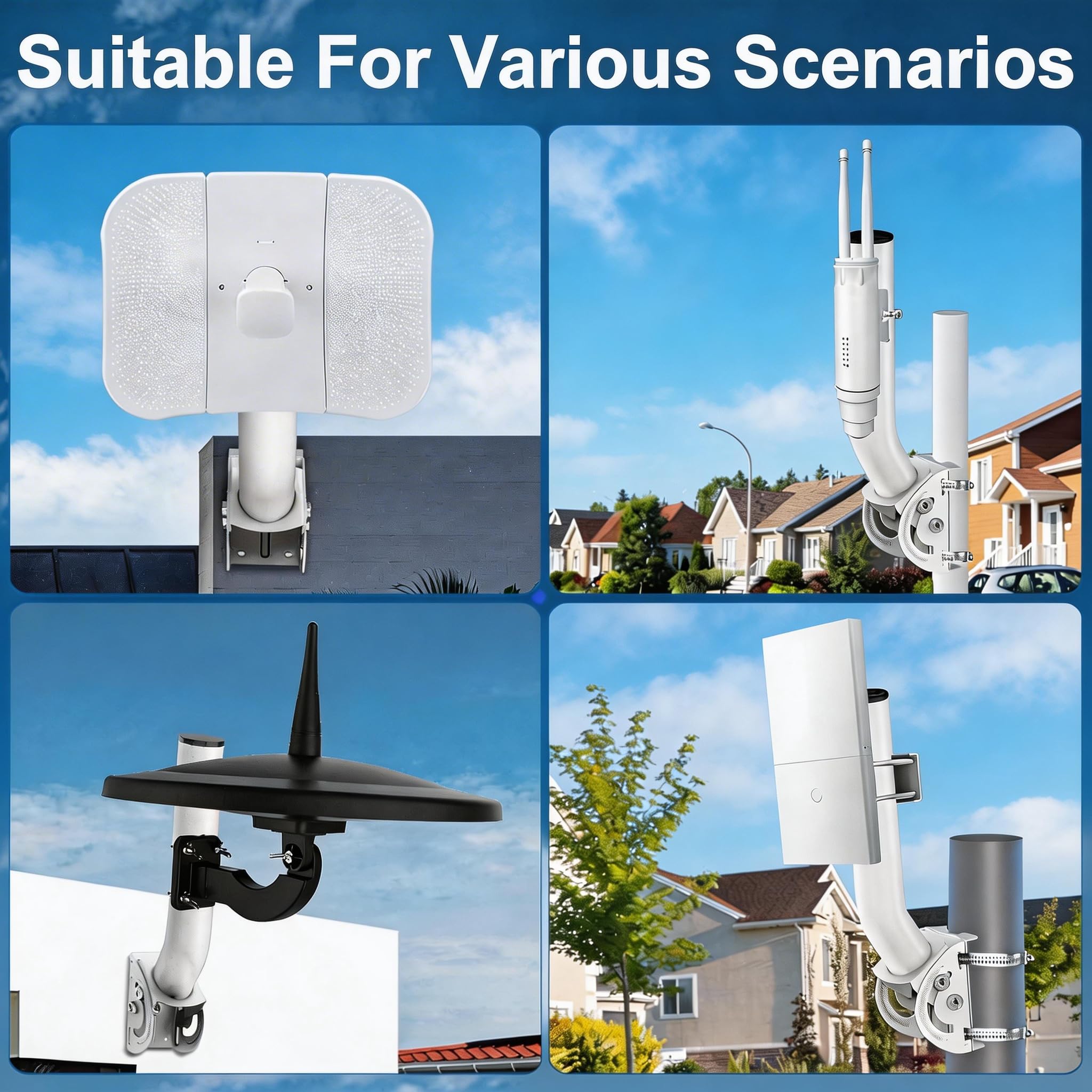 2 Pièces De Support Pour Starlink,Mat Pour Antenne,Réglable Anti-Tempête De 14 Pouces,Support D'antenne,Convient Pour Les Points D'accès AP Extérieurs