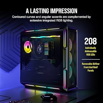 【色:ブラック_スタイル:5000T】CORSAIR iCUE 5000T RG iCUE 5000T RGB Tempered Glass Mid-Tower ATX PC Case — Black