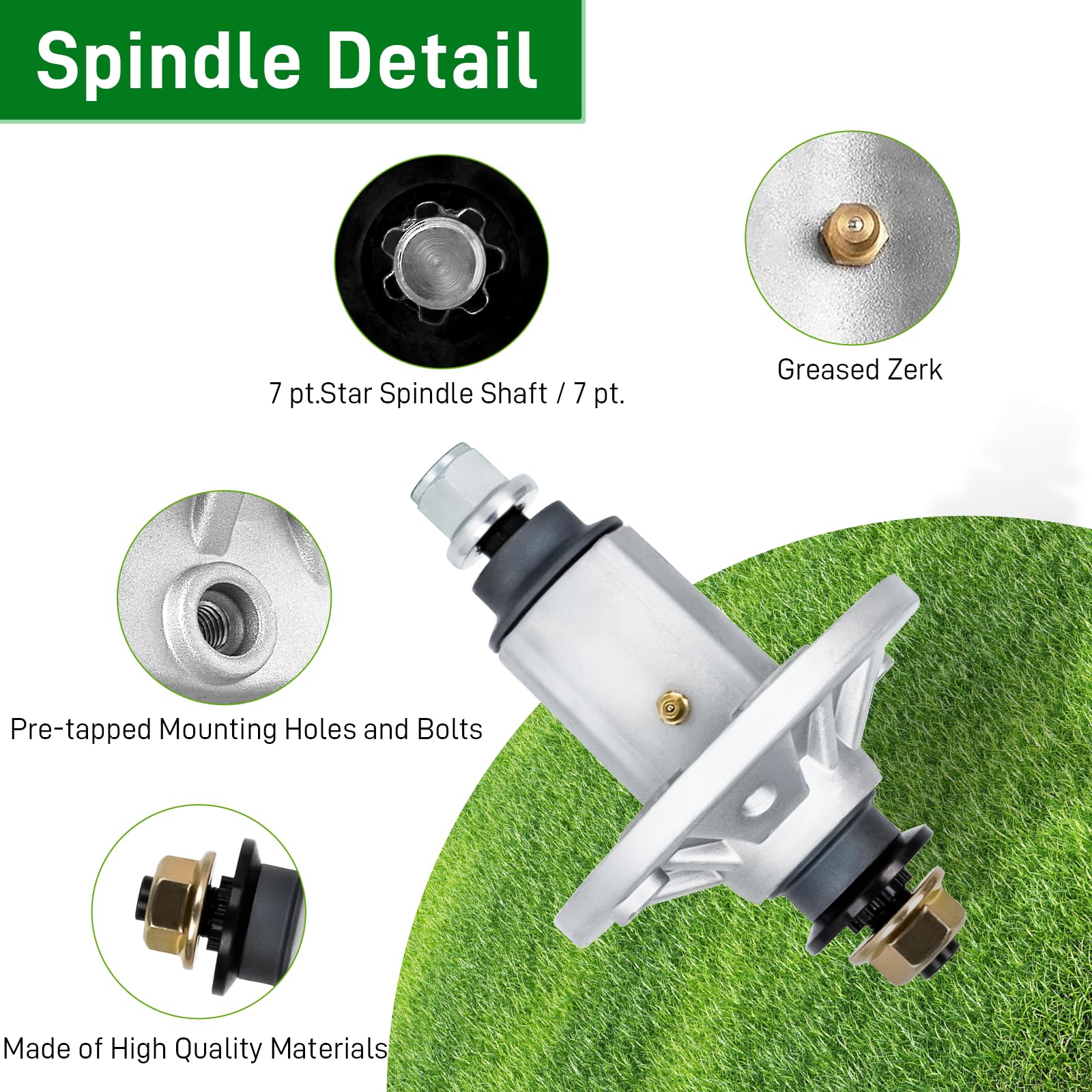 Ensemble de broche GY20454 compatible avec John Deere LA135 LA115 LA125 LA145 LA105 LA130 D140 D130 D105 D110 L110 X110 106,7 cm 122 cm Remplace GY209. 62 GY20867 GY21098 AUC15811 Lot de 2