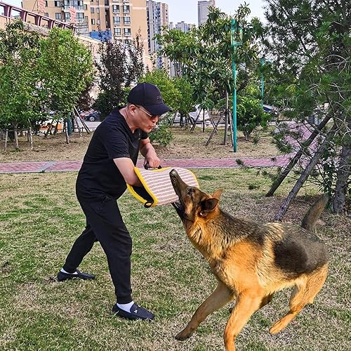 Miniatura 13 de Manga para mordeduras de perro, brazo de entrenamiento, yute, masticable, juguete para K9, trabajo perro, pitbull, pastor alemán, cachorros, perros