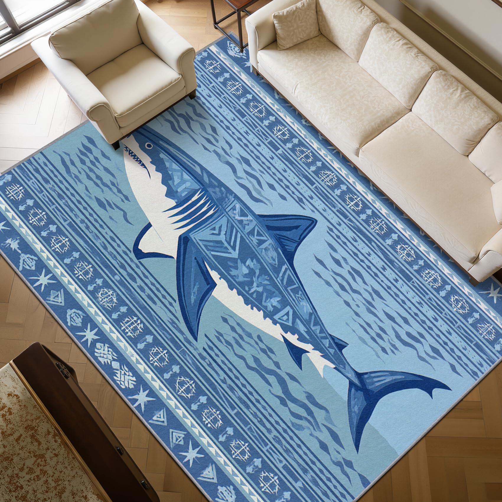 Mistela Hai Teppich 200x200 cm Blau