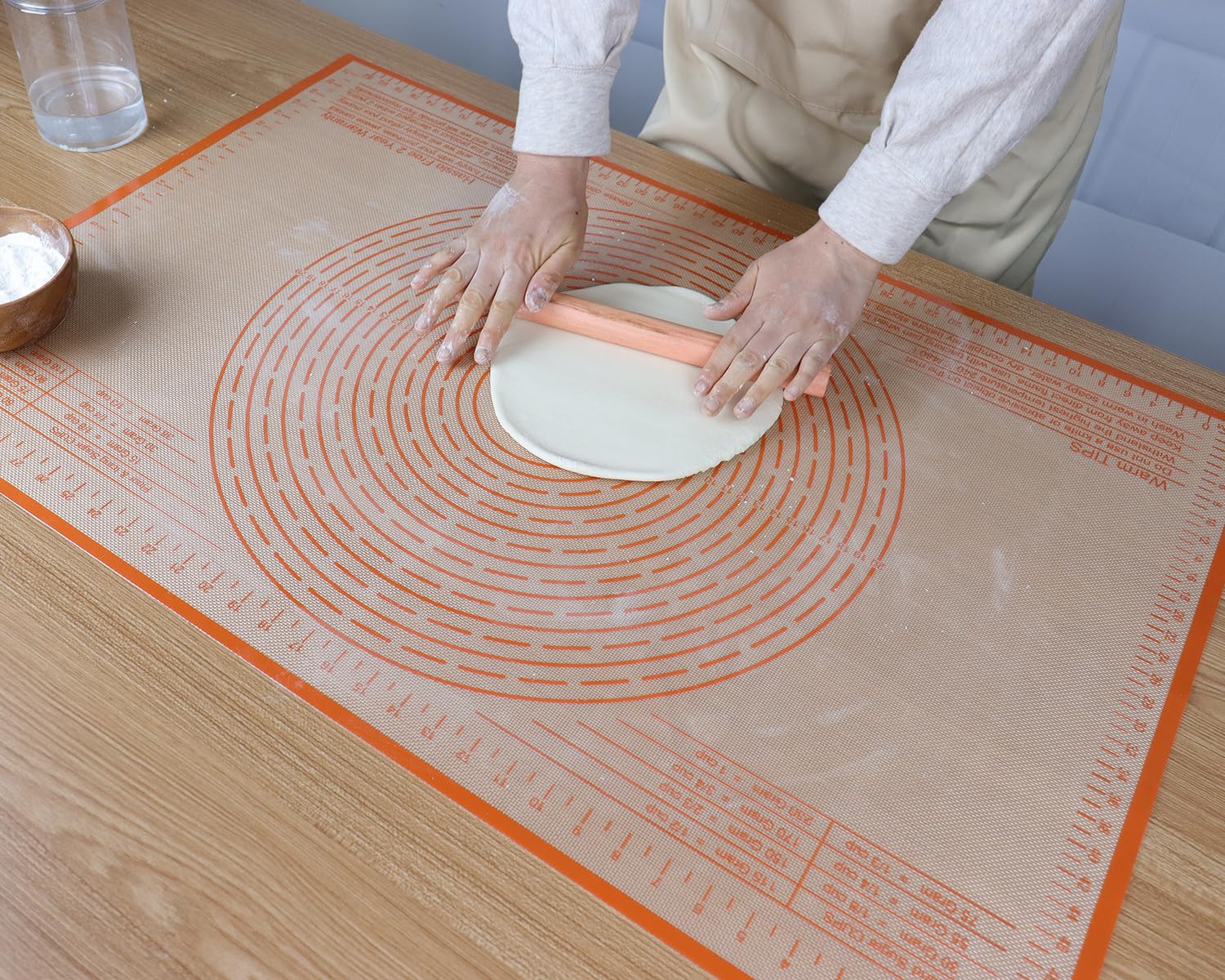 Silikon-Gebäckmatte, 86,4 x 66 cm, Backmatte, perfekt für Teigmatte, Gebäckbrett, Teigrollmatte, Knetmatte, Pizzamatte, Fondantmatte, Brotmatte, Küchenthekenmatte