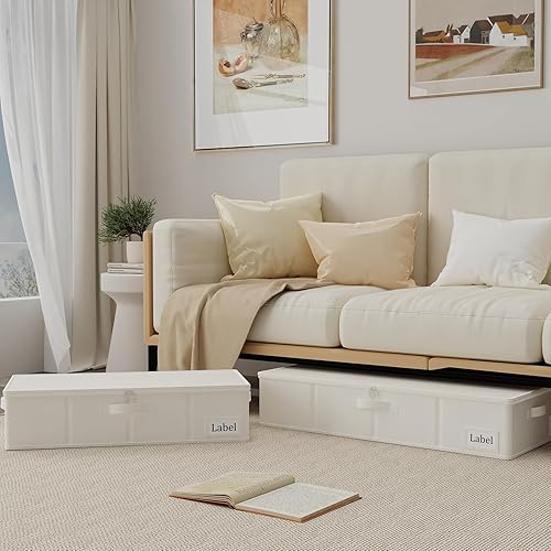 Miniatura 2 de Yawinhe Bolsas para debajo de la cama, bolsas de almacenamiento debajo de la cama con tapa, bolsas de almacenamiento plegables para mantas, con