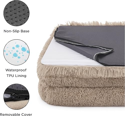 Vista 195 de Bedsure - Cama ortopédica mediana para perros, sofá cama impermeable para perros medianos, espuma de soporte con funda extraíble y lavable, forro