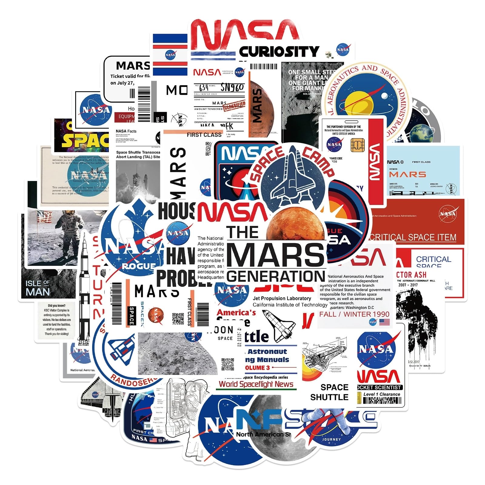 50 Pieces Space Stickers for Water Bottle