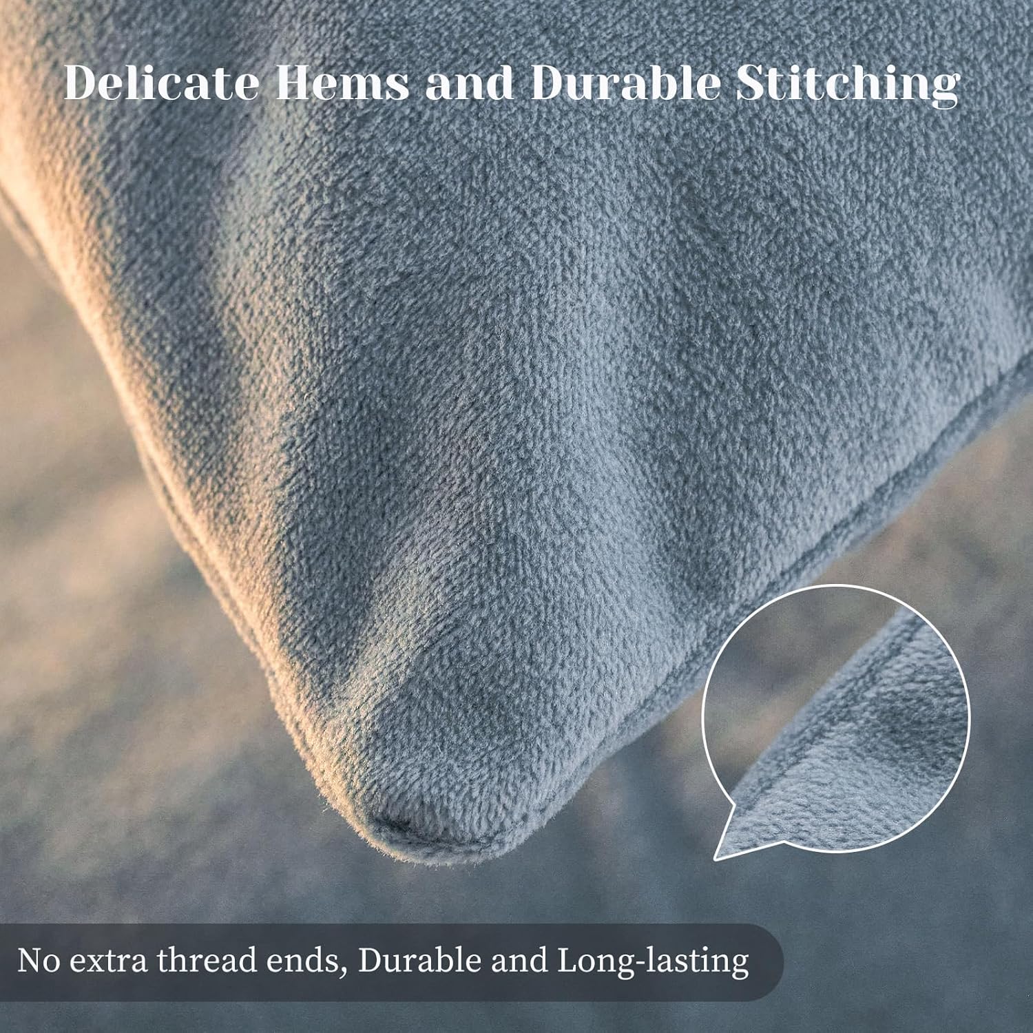 Velvet Comforter Set Twin Size, Grey Blue Fluffy Velvet 3 Piece, Soft Breathable Luxury Winter Warm Bedding Sets, with 1 Cozy Comforter, 2 Pillow Shams - Image 8