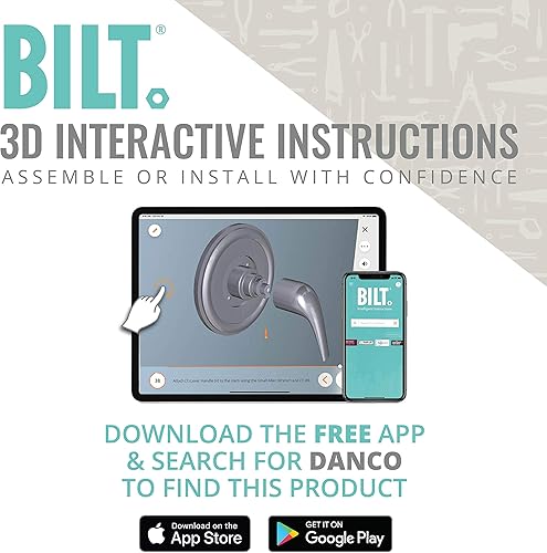 Miniatura 4 de Danco 10002 UNIVERSAL MOEN TRIM KIT, transparente, níquel cepillado, válvula de ducha de un solo mango y kit de molduras para la serie Moentrol