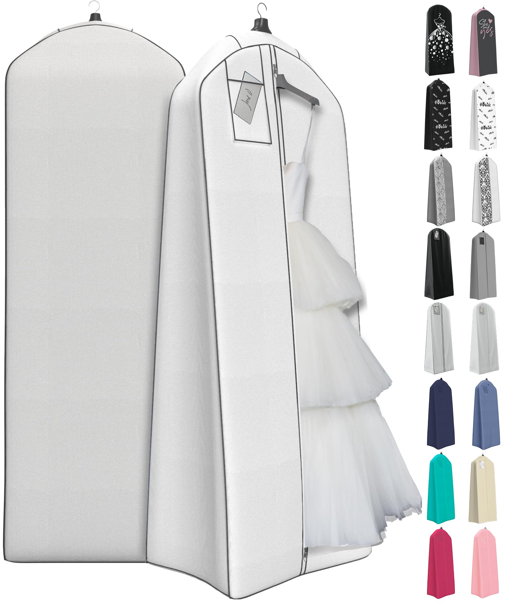 Your Bags Wedding Dress Garment Bag - Garment Bags for Travel Hanging Clothes or Storage Preservation - 72