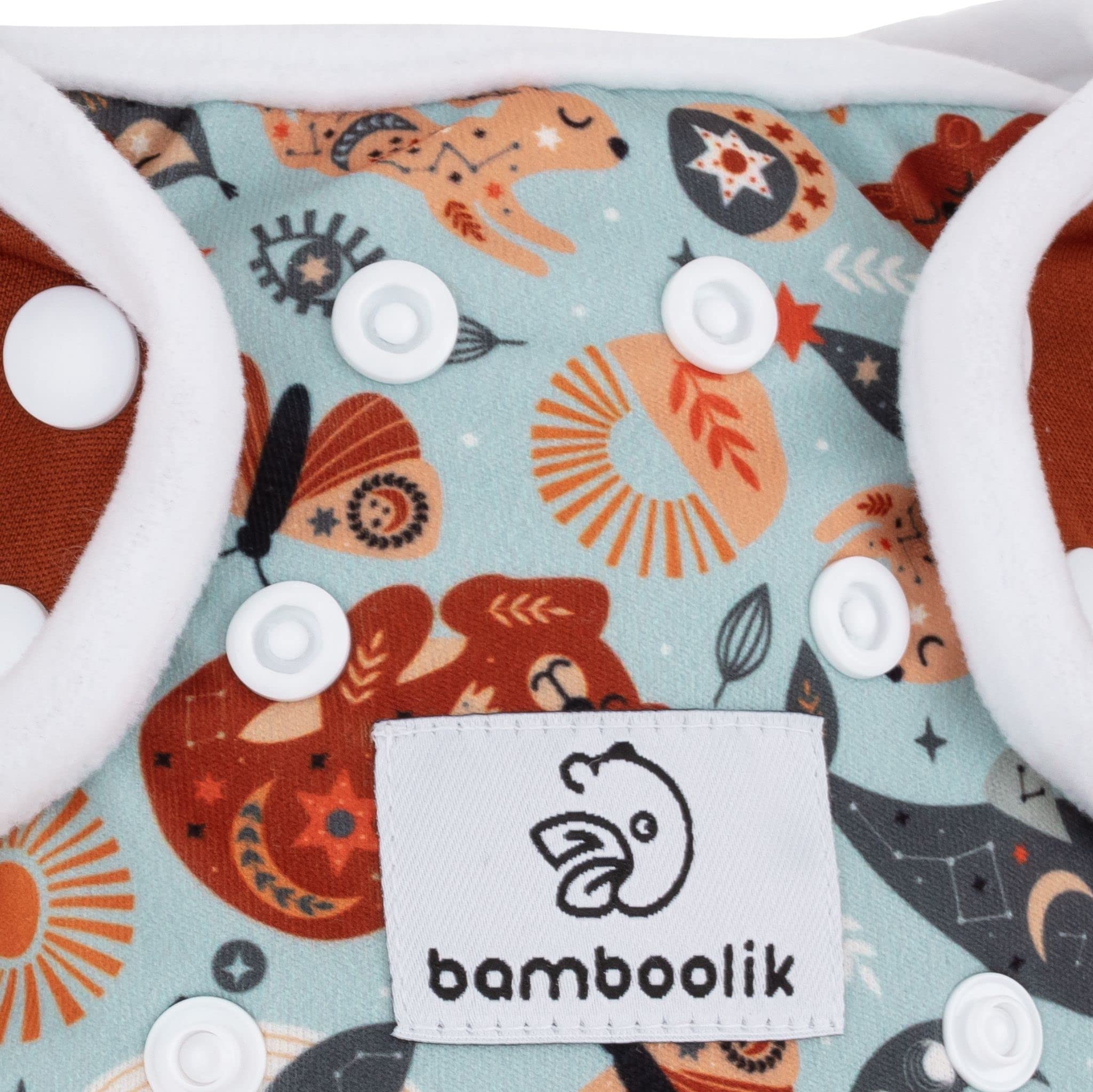 Copriscarpe Pannolini in Tessuto Riutilizzabili Lavabili Bottoni Automatici Marrone Baby Notte Traspirante Made in EU