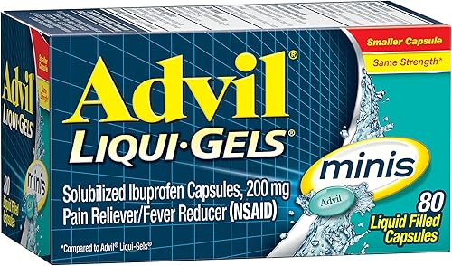 Vista 20 de Advil Liqui-Gels Minis - Analgésico y reductor de fiebre, medicina para el dolor para adultos con ibuprofeno 200 mg para aliviar el dolor, 160