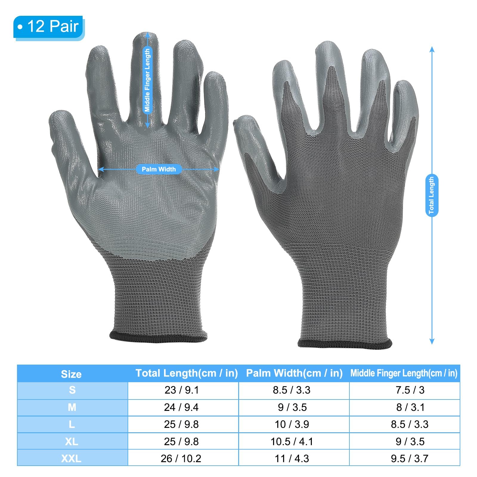 PATIKIL Safety Work Gloves Nitrile Coated - Image 2