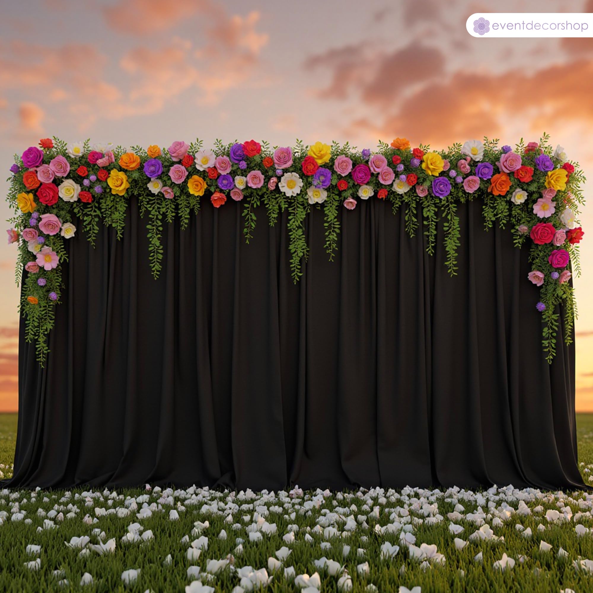 Rideau de fond en élasthanne - Tissu polyester infroissable pour photographie, mariage et décoration d'événement - Drapé extensible pour fête prénatale, fête et fond de scène - Noir 3 x 6 m