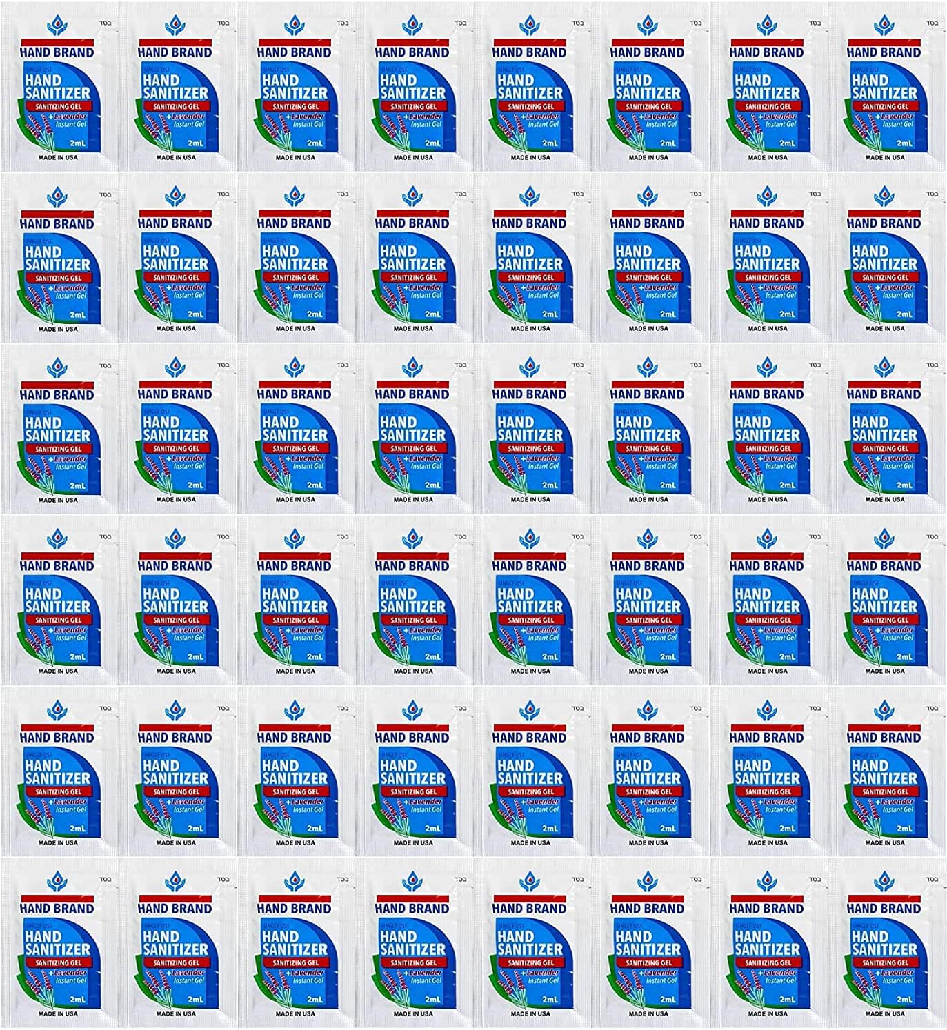 100-Pack Hand Sanitizer Gel Single-Use Packets - Hand Cleansing Gel - Contains 70% Ethyl Alcohol Non-Irritating Quick Drying Gel Reduces Bacteria Without Soap and Water