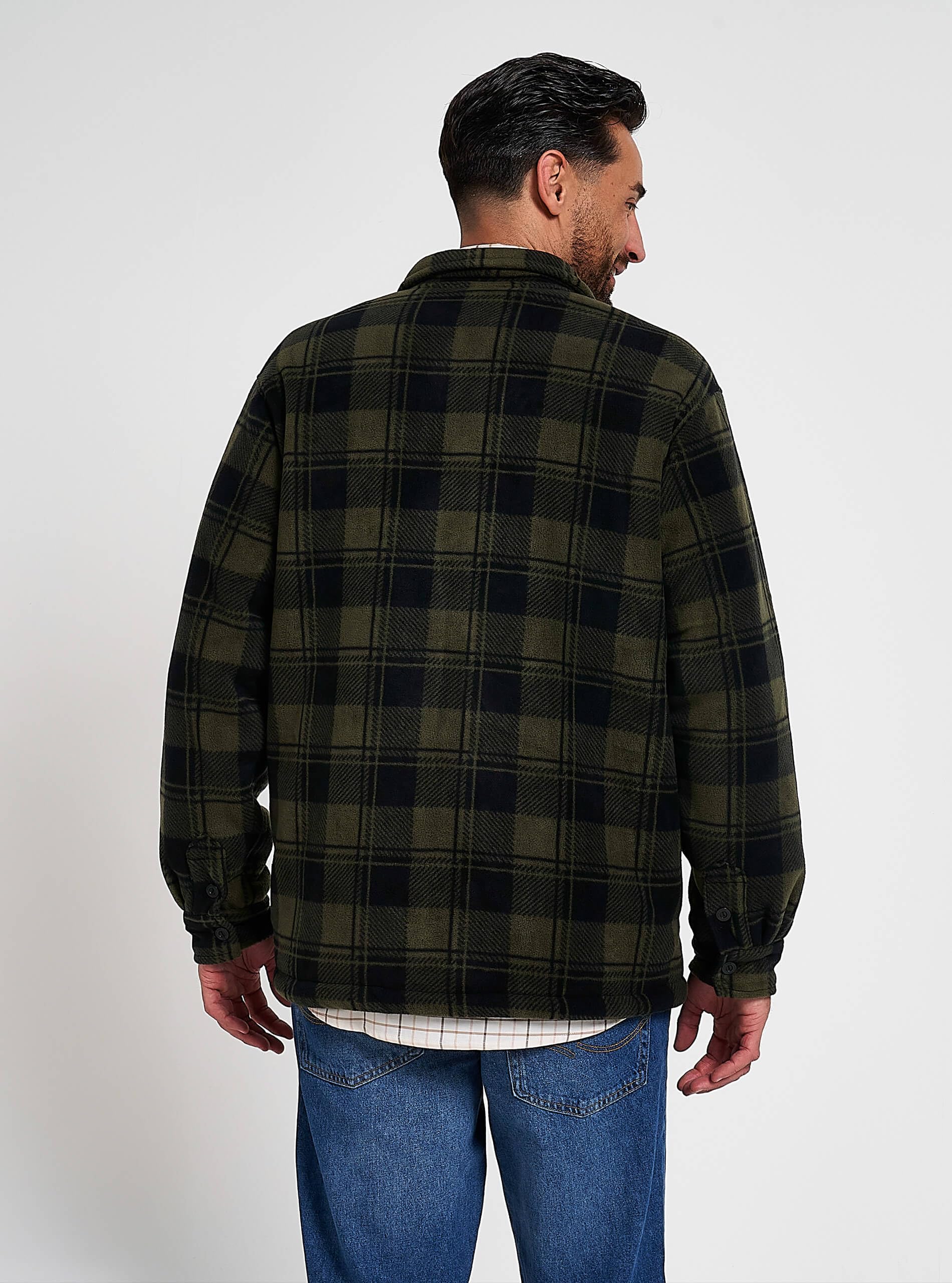 JACK PYKE Camicia tundra da uomo – Camicia a maniche lunghe in flanella a quadri con cerniera e fodera in pile, colletto rovesciato, multi tasche, polsini con bottoni per tiro o abbigliamento casual