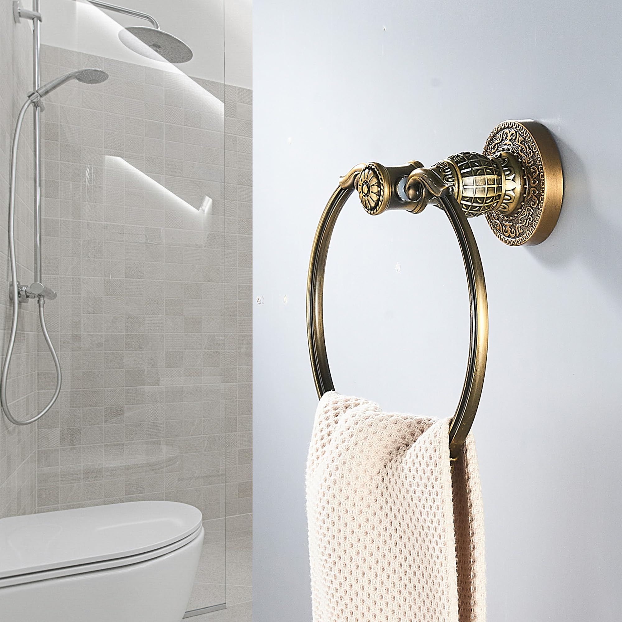 Toallero de estilo vintage antiguo retro para colgar en la pared, accesorios de baño