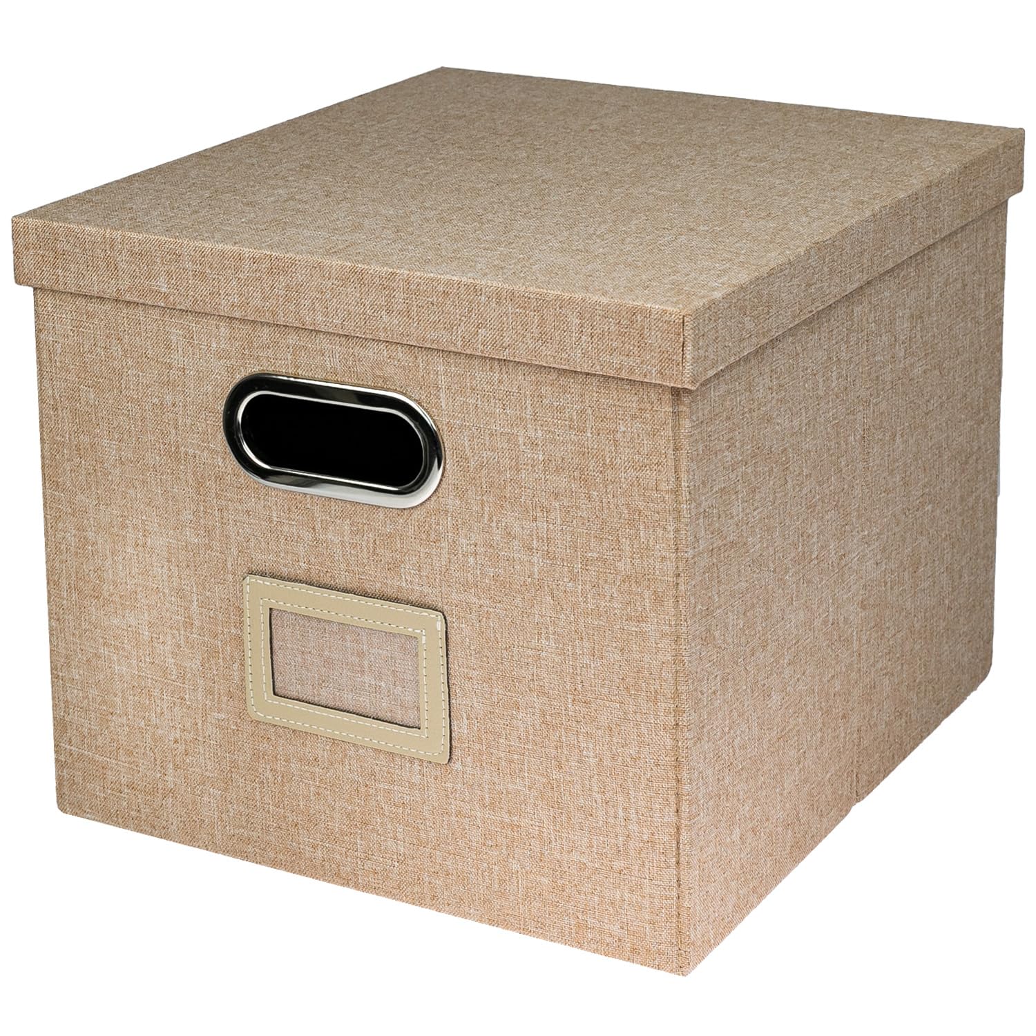 Hmf Beige Storage Box With Lid For Din A4 Hanging Files | Suitable For Kallax | 33 X 37.5 X 28 Cm |