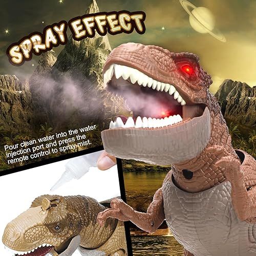 Vista 33 de STEAM Life Juguete de dinosaurio iluminado con control remoto para niños de 3 a 7 años + con sonido rugido realista, robot electrónico T rex
