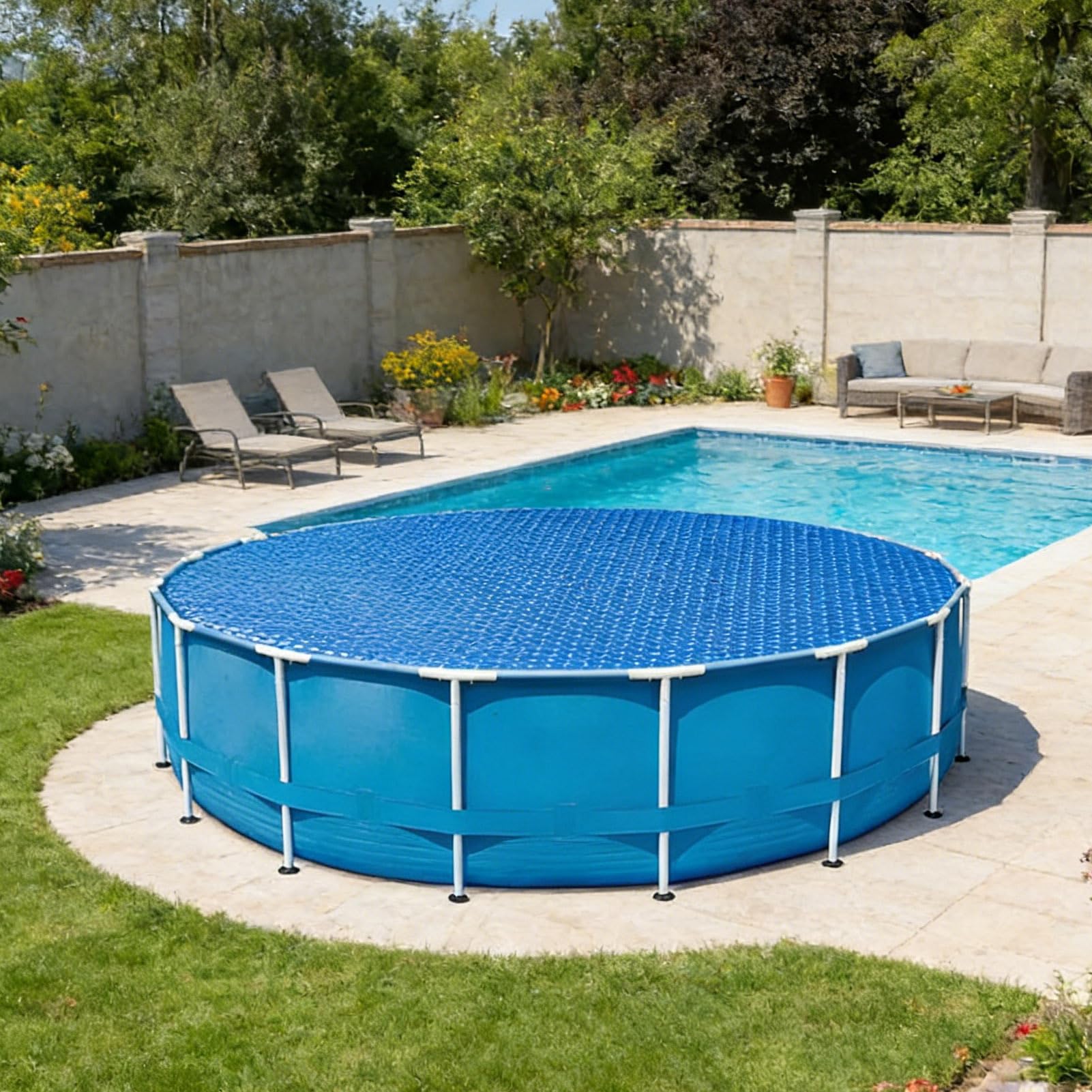 Solarna pokrywa do basenu gruntowego Okrągłe Akcesoria Izolacyjne | grzewczy na basen Dla hotelu letniskowego, osiedla, akwenów na zewnątrz, biwakowania, podwórka, patio, placu zabaw