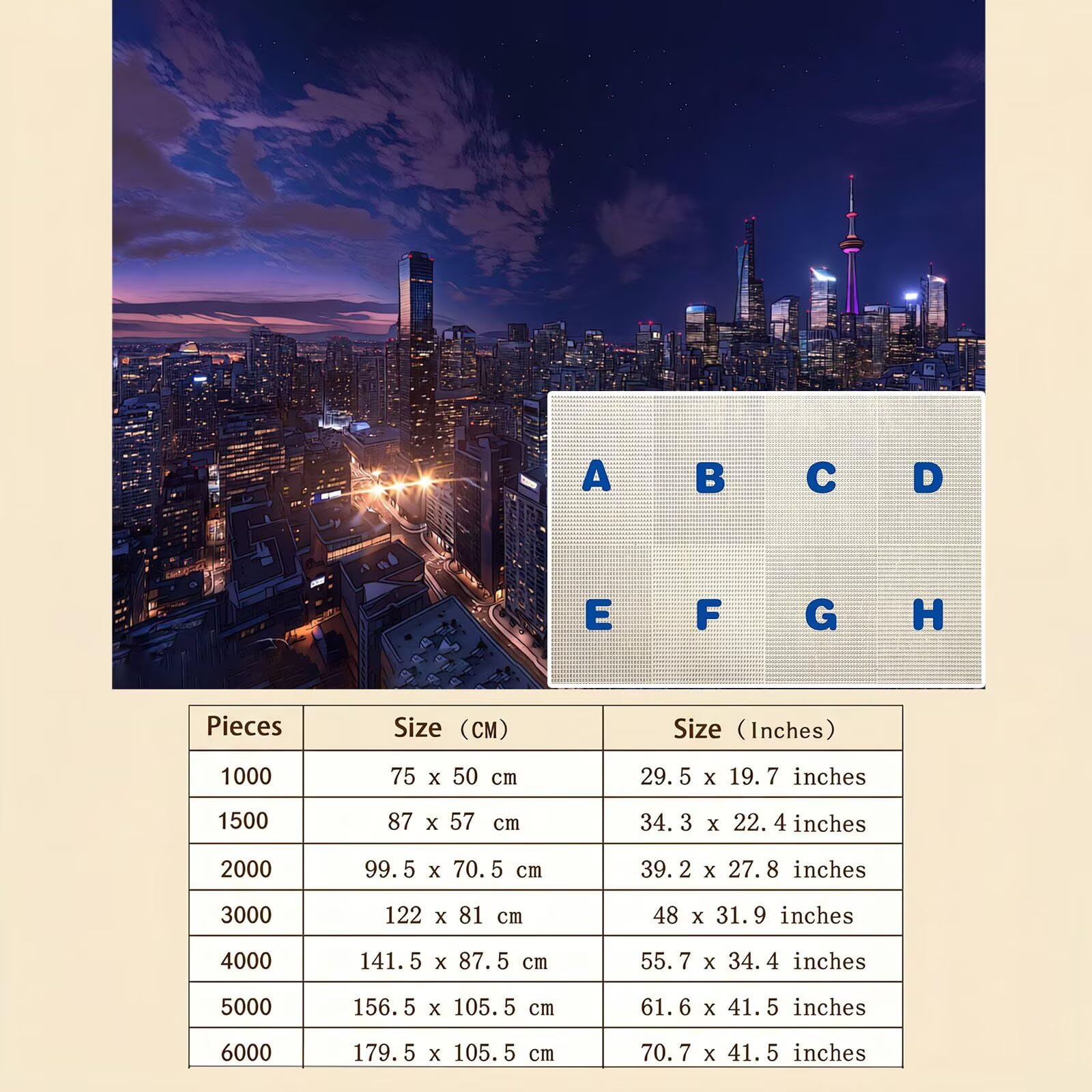 Città architettura Puzzle 1000 Pezzi per Adulti, Puzzle in Legno - Collezione Classica con Poster Incluso - Sfida di Concentrazione e Passatempo Antistress, Gioco per Famiglia, 75 x 50 cm f0-55