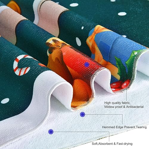 Miniatura 5 de Alishomtll Juego de 7 cortinas de ducha con alfombras y toallas, incluye alfombra antideslizante, cubierta para tapa de inodoro, tapete de baño y