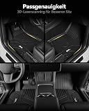 3W Floor Mats Compatible for Tesla Model Y 2020-2024 TPE All Weather Custom Fit Floor Liner for 1st, 2nd Row Tesla Model Y, Black - 3