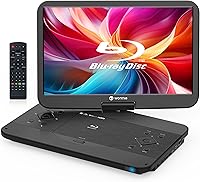 WONNIE 17.6" Portable Blu-ray DVD Player with 15.4" 1080P Swivel Screen, HDMI Out, Rechargeable Battery, USB/SD Support