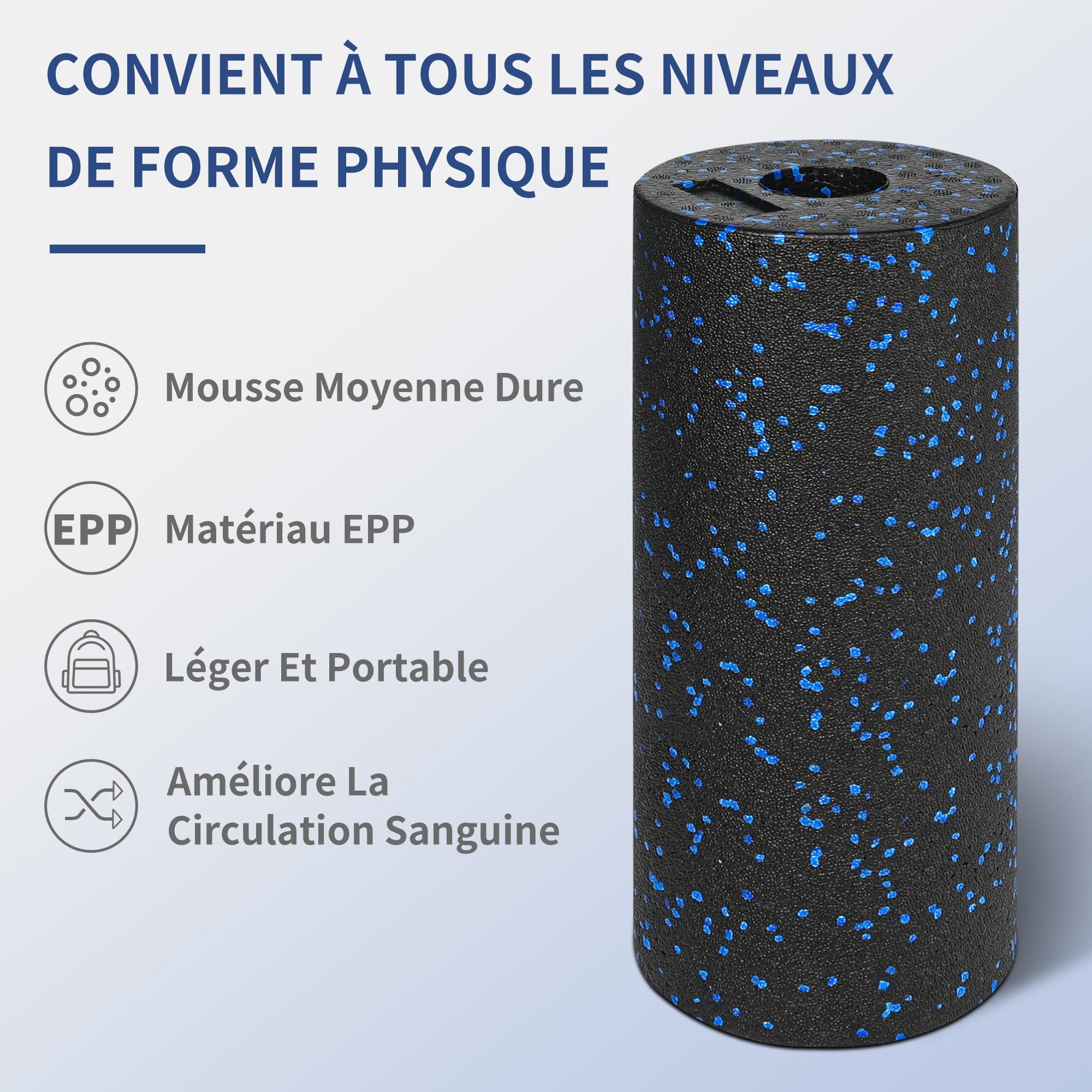 YC Kitchen Foam Roller Set di 4, Rilassamento Muscolare | Pezzi con Rulli Grandi e Piccoli, Doppia Palla Massaggio e Palla Singola,Borsa Trasporto Inclusa