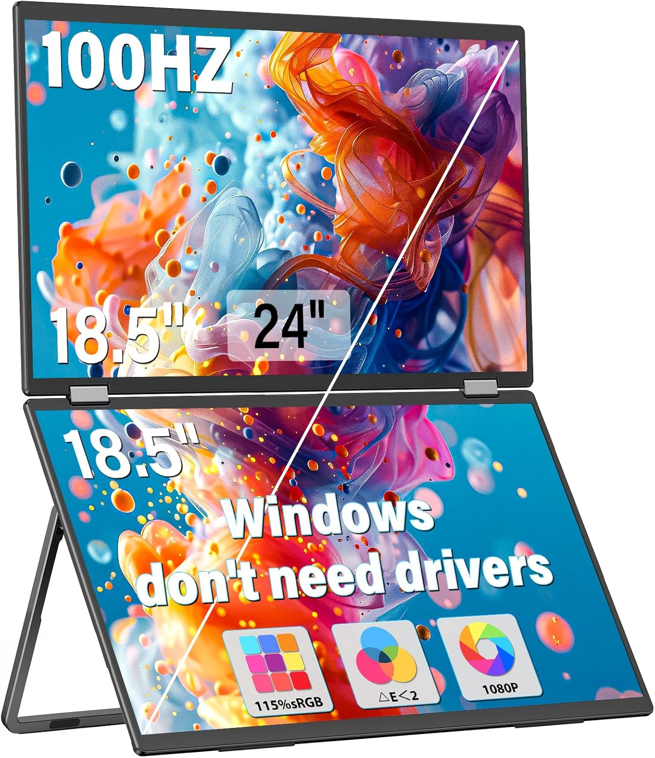 StackMax 18.5 dual portable monitors 1080P 100Hz
