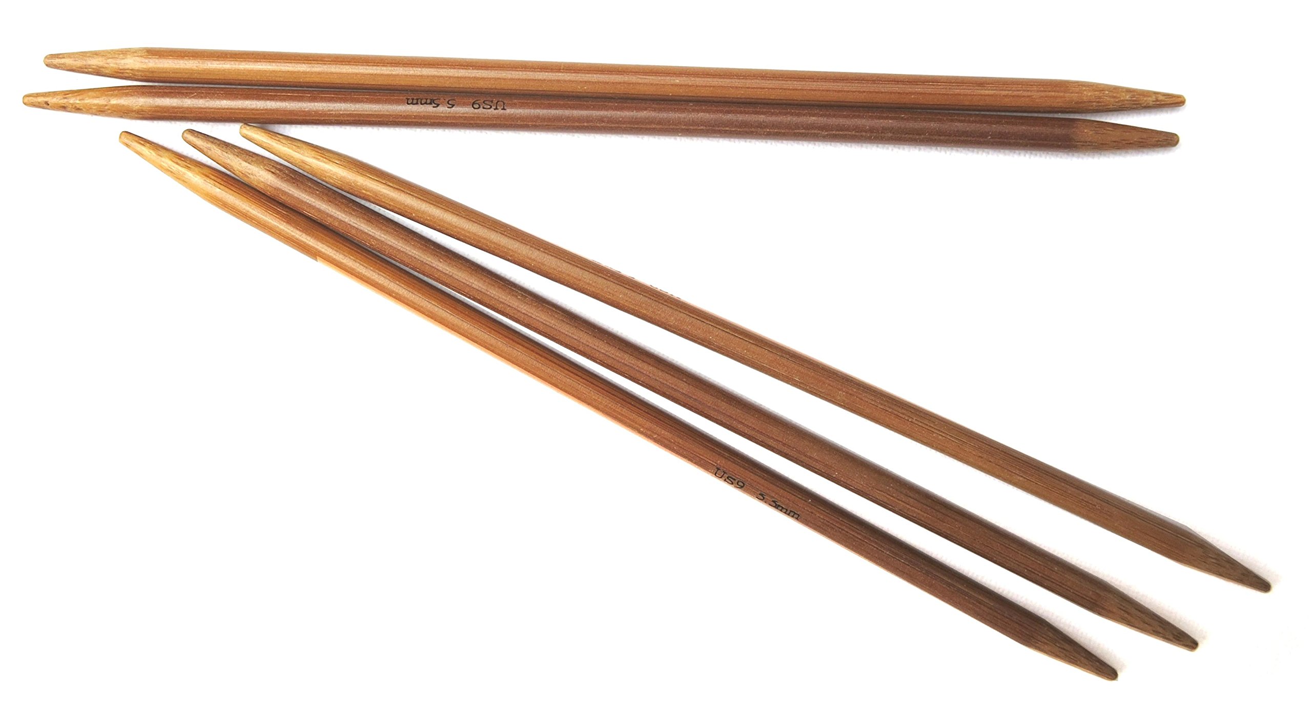 Adf Tm Carbonized 5'' (13Cm) X 5.5Mm Double Pointed Bamboo Knitting Needles 5Pcs