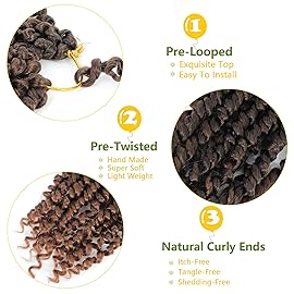 Fulcrum Passion Twist Hair 10 Inch, 8 Packs Passion Twist Crochet Hair for Black Women, Prelooped Crochet Twist Hair with Curly Ends (10Inch, T30)