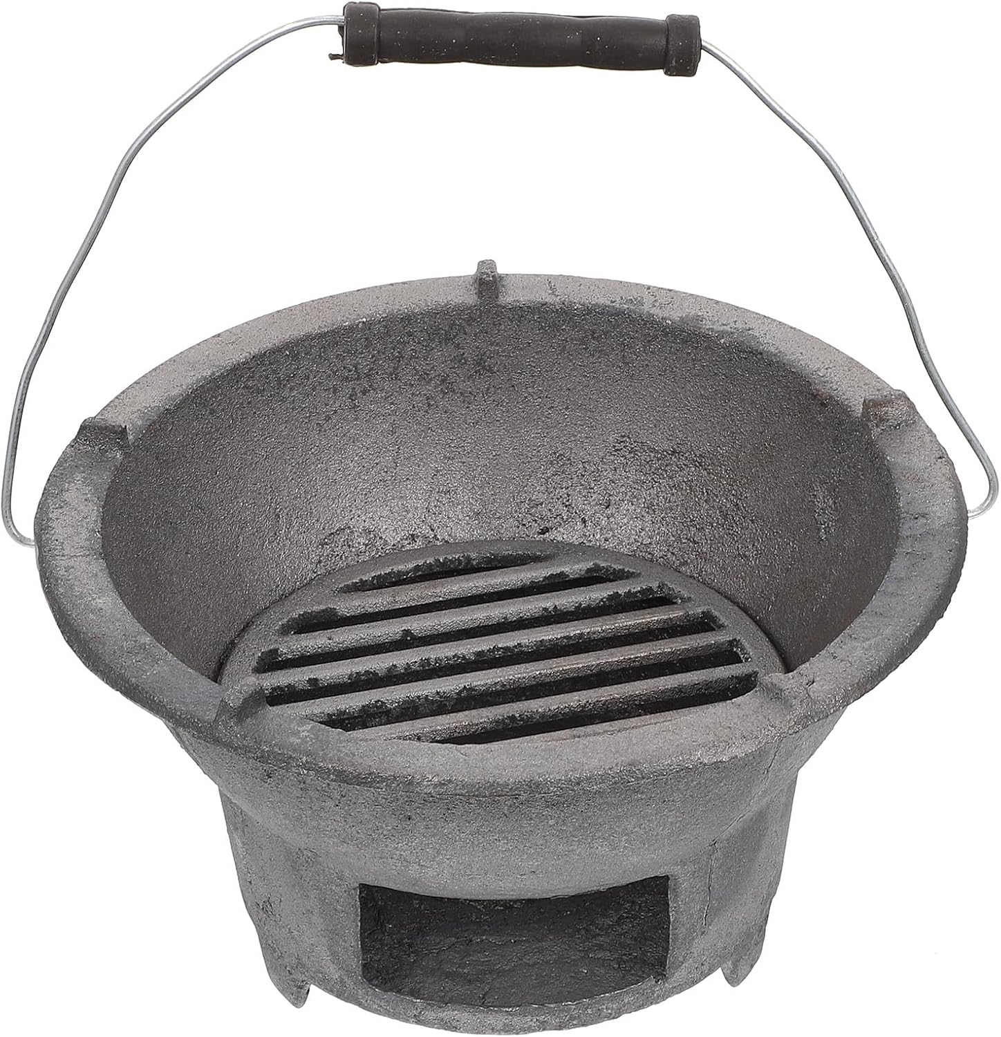 PRETYZOOM Portable Charcoal Barbecue Stove 20cm Cast Iron Outdoor Bbq Grill for Camping and Picnic, Sturdy Barbecue Supplies with Accessories, Portable Outdoor Cooking
