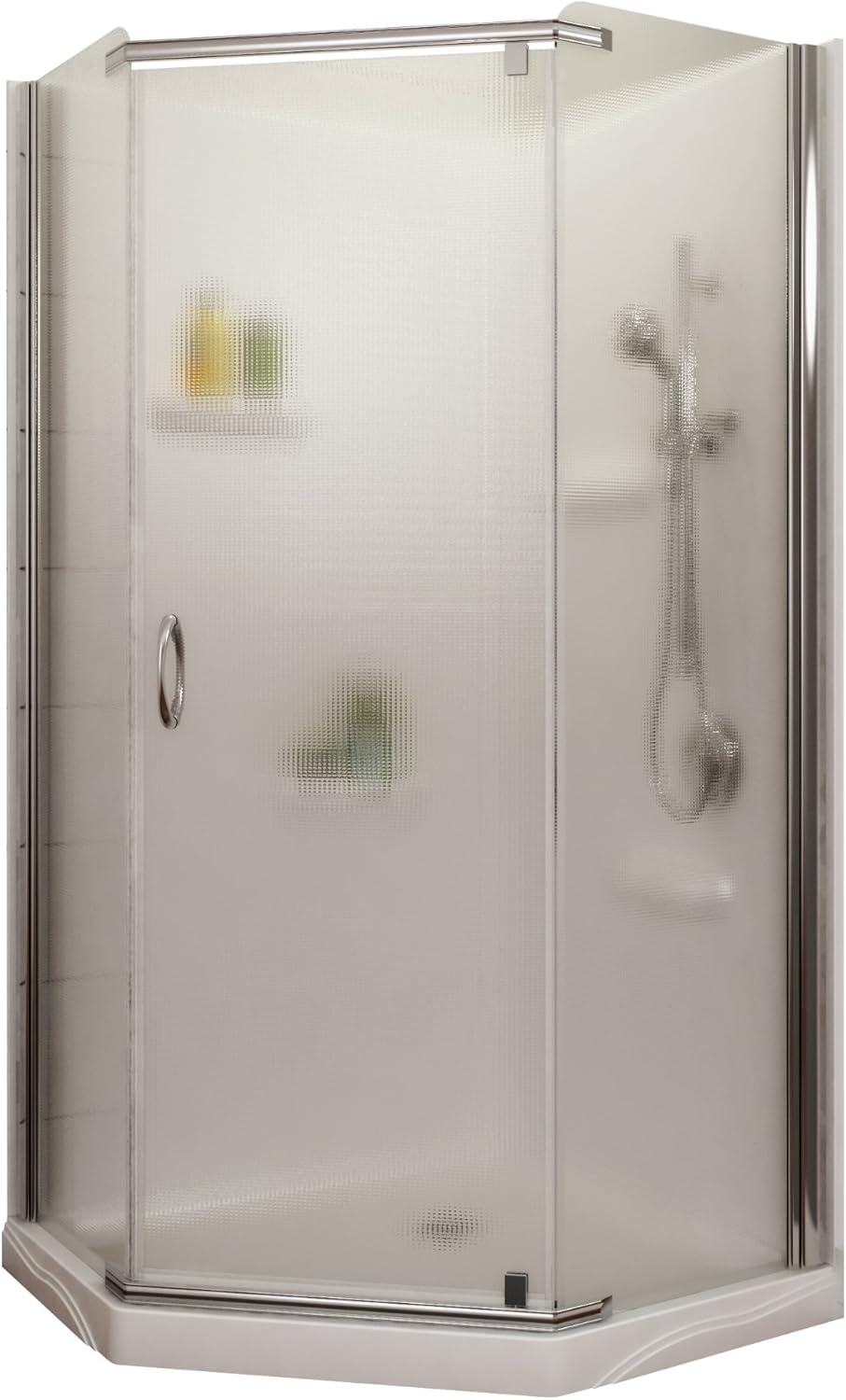 Aciflex BE38APP122 Breeze NeoAngle Shower with Door and Base, 38x38x73