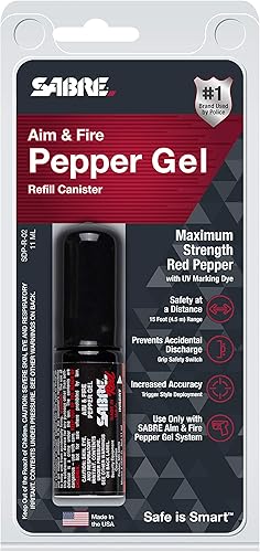 Miniatura 7 de SABRE Aim and Fire - Recipiente de repuesto de gel de pimienta, 13 ráfagas, rango de 15 pies (14.8ft), el gel es más seguro, solo para uso con el